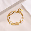 18K Gold Plated Paperclip Bracelet - Waterproof Dainty Chain